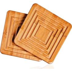 Apoio Para Panela 100% Bamboo - 2 Peças Mor 18x18x1,9, MOR RF 8443
