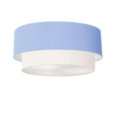 Plafon Duplo Cilíndrico Vivare Md-3064 Cúpula Tecido 70x60cm - Bivolt Azul-bebê-branco 127/220v