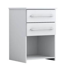 Mesa De Cabeceira Bruna Mdp 2 Gavetas Branco