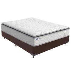 Cama Box Casal E Colchão Molas Ensacadas Amsterdã Probel - Marrom