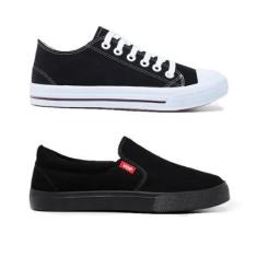 Kit 2 Pares Tênis All Colors e Casual Slip On Iate + Palmilha Com Bolha em Gel Anatômica-Feminino