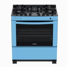 Fogao 5 Bocas Venax Delplus Vitreo Bl Azul Gas Glp, Azul, Bivolt