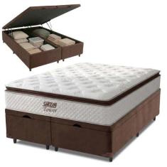 Cama Box Baú King Gazin Colchão Molas Ensacadas Com Pillow Top Tower 1