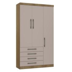 Módulo De Guarda Roupa Eucamoveis Paris 3 Portas 4 Gavetas Avela/cinammon