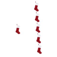 ifundom 6 Peças Meia De Natal Com Lantejoulas Enfeite De Suspensão De Natal Decoração De Lareira De Natal Meias De Natal Feitas À Mão Meias De Pelúcia De Natal Porta Doces De Natal Bolsa