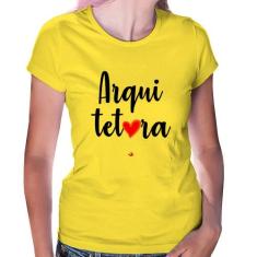 Baby Look Arquitetura por amor - Foca na Moda, Amarelo, GG