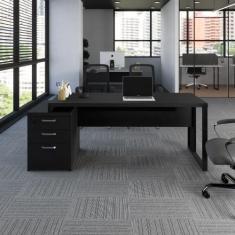 Mesa Diretor Escritório 1,50m a 1,72m 3 Gavetas Pé Metal F5 - F5 Offic