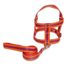 Guia com peitoral 25mm vermelho quadriculado 4 46 cm a 51 cm