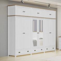 Guarda-roupa Bipartido 12 Portas 3 Gavetas Topázio