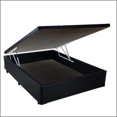 Cama Box Baú Viúva sp Móveis Sintético Preto - 39x128x188