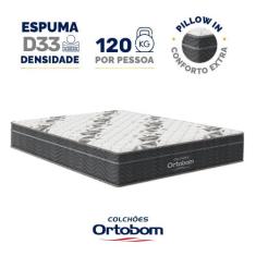 Colchão de Espuma D33 Ortobom Airtech Ortopillow 100 Queen 158 cm, Cin
