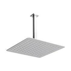 Chuveiro Ducha Slim Quadrado Metal 20x20cm Com Braço De Teto - Modelar