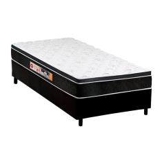Cama Box Solteiro: Colchão Espuma Castor D45 Black E White Air + Base Crc Courano Black(88X188)
