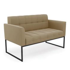 Sofá Namoradeira Elisa Suede Base Metálica Industrial Preto D03 - D'Ro