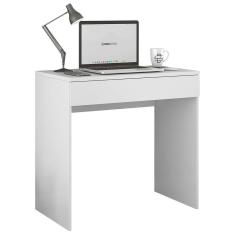 Mesa Escrivaninha Bp 100% Mdf 80cm Com 01 Gaveta Branco