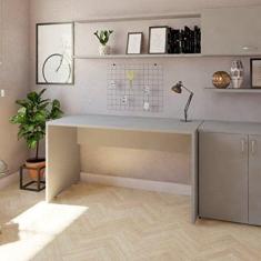 Mesa Reta Corp 25mm 135cm Bramov Móveis Cinza Cristal