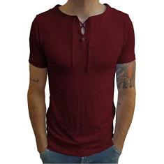 Camiseta Bata Viscose Com Elastano Manga Curta tamanho:g;cor:vermelho escuro