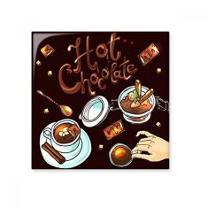 Adesivo brilhante de azulejo de cerâmica da França com sobremesas de chocolate quente