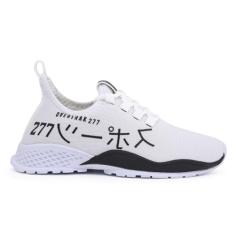 Tênis Esportivo Academia Caminhada Unissex (36, Branco/Preto)