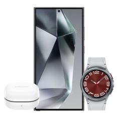 Galaxy S24 Ultra  512GB - Preto + Galaxy Watch6 Classic LTE 43mm - Prata + Galaxy Buds FE - Grafite Combo
