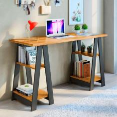 Escrivaninha Cavalete 136,5cm Vigor JCM Móveis Cinamomo/Grafite