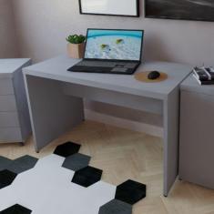 Mesa para Escritório 80cmx60cm 40mm Bramov Móveis Cinza Cristal