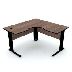 Mesa para Escritório em L Estação de Trabalho ETP1515 Maxxi Pandin Móveis Preto/Noce Marromlle