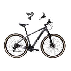 Bicicleta Aro 29 Ksw Xlt Alumínio 21V Câmbios Shimano Tz Freios a Disco Suspensão Pneus Faixa Bege-Unissex