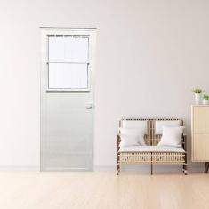 Porta Social Lambril de Alumínio 210 X 70cm Linha 25 Lado Direito Branco