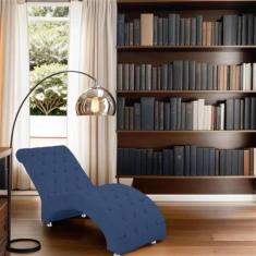 Recamier Divã Espreguiçadeira Para Sala Cliníca Elisa Suede - Black Ho