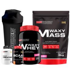 Kit Hipercalórico Waxy Mass 3kg + Waxy Whey 900g + Power Creatina 100g