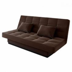Sofá Cama 3 Lugares Andradas Veludo Tabaco Mamflex, Tabaco