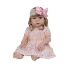 Boneca Reborn Realista Loira Vestido De Renda Kit Completo - Cegonha R