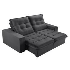 Sofá Retrátil E Reclinável 2 Lugares 250cm M166 Cinza Escuro