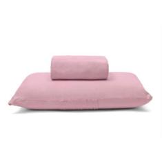 Jogo de Cama Buettner Solteiro Malha Basic Liso 2 Peças Rose Blush
