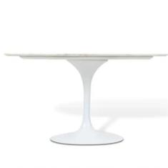 Mesa De Jantar Tulipa Oval 244X137cm Laqueada Branco