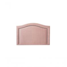 Cabeceira Solteiro 90x60 Veludo Rosê Tachas Fumê