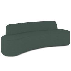 Sofá 4 Lugares Curvo Sala De Estar Living Cancún D02 Linho Verde Musgo 230 Cm C-117