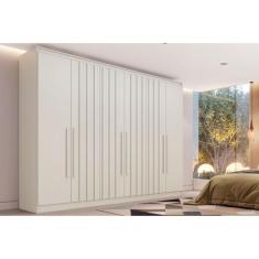 Guarda Roupa Casal Oxford 6 Portas de Bater 6 Gavetas MDF Off White Europa