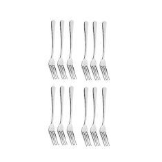 Jogo Garfo de Sobremesa Aço Inox Peça Inteiriça 12 un