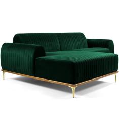Sofá 4 Lugares Com Chaise Molino 265cm Verde Musgo C-303