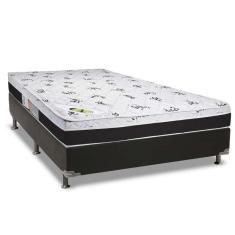 Cama Box Casal: Colchão Ortopédico Luckspuma D33/AG65 Aspen 50 + Base CRC Suede Black(138x188)