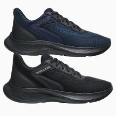 Kit 2 Tênis Corrida Masculino Esportivo Ultraleve Academia Caminhada-Masculino