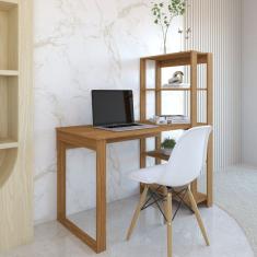 Mesa Escrivaninha Com Estante Licce 4 Prateleiras