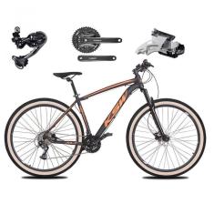 Bicicleta Aro 29 Ksw Xlt Deore E Altus 27v Freio Hidráulico Garfo Trava Pneu Faixa Bege - Preto-laranja Tam.15