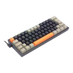 Teclado Mecanico Gamer Fizz Rgb Laranja Preto e Cinza Switch Marrom