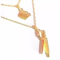 Colar Cordão Duplo Pente Chapinha Folheado 18k - Milena Folheados