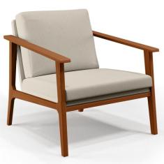 Poltrona Decorativa Para Sala de Estar Petra B04 Linho Cru - Lyam Deco