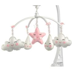 Móbile Berço Bebê Musical E Giratório Chuva De Amor Rosa - Sleppbaby
