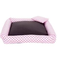 Cama Pet Cachorro Ou Gato Poa Porte Grande Marrom E Rosa F101 - deccor